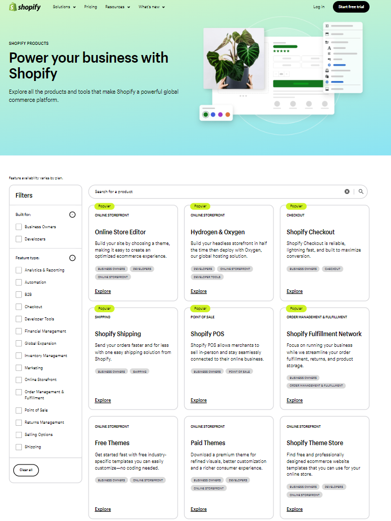 shopify features